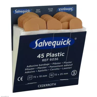 SALVEQUICK Gipsstrips waterproof Navulling 6036, 45 stuks SALVEQUICK Gipsstrips waterproof Navulling 6036, 45 stuks