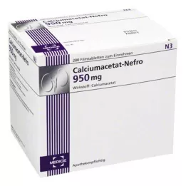 CALCIUMACETAT NEFRO 950 mg filmomhulde tabletten, 200 stuks