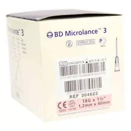 BD MICROLANCE Canule 18 G 1 1/2 40 mm trans., 100 st