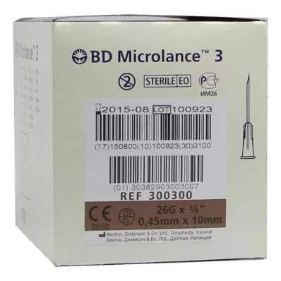 BD MICROLANCE Canule 26 G 3/8 0,45x10 mm, 100 stuks
