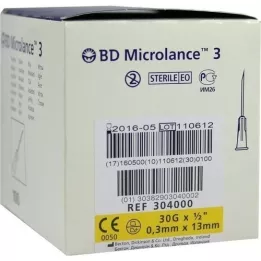 BD MICROLANCE Canule 30 G 1/2 0,29x13 mm, 100 stuks