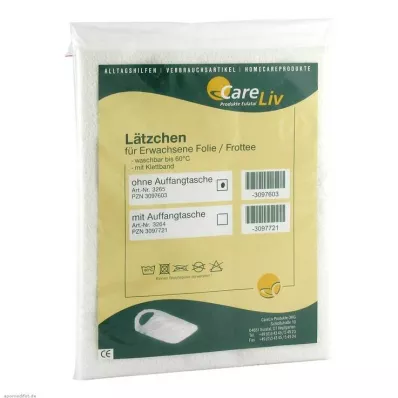 LÄTZCHEN Verlengde folie/touwtjes wit met klittenband, 1 st