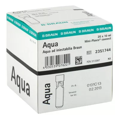 AQUA AD injectabilia Miniplasco connect Inj. oplossing, 20X10 ml AQUA AD injectabilia Miniplasco connect Inj. oplossing, 20X10 ml