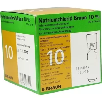 NATRIUMCHLORID 10% Bruin MPC Infusieoplossing, 20X10 ml