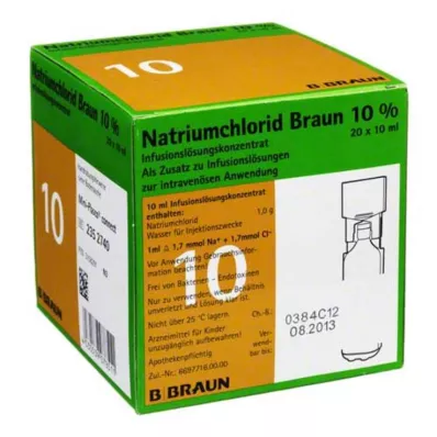 NATRIUMCHLORID 10% Bruin MPC Infusieoplossing, 20X10 ml NATRIUMCHLORID 10% Bruin MPC Infusieoplossing, 20X10 ml