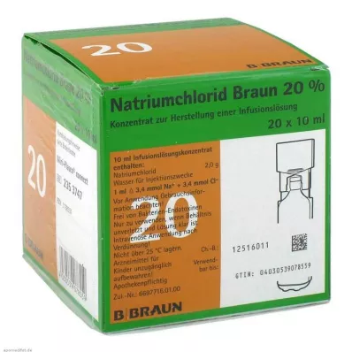 NATRIUMCHLORID 20% MPC Elektrolytconcentraat, 20X10 ml NATRIUMCHLORID 20% MPC Elektrolytconcentraat, 20X10 ml