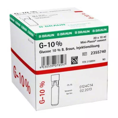 GLUCOSE 10% B.Braun Mini Plasco verbindt Inj. oplossing, 20X10 ml