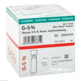 GLUCOSE 5% B.Braun Mini Plasco verbindt Inj. oplossing, 20X10 ml