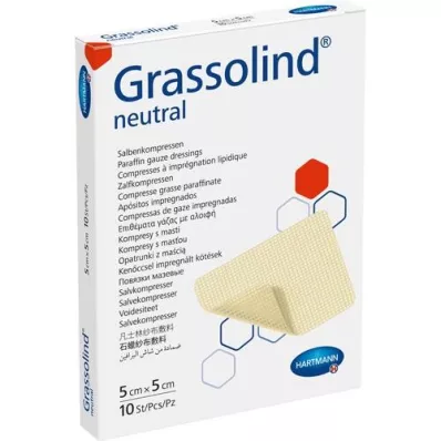 GRASSOLIND Zalfkompressen 5x5 cm steriel, 10 stuks