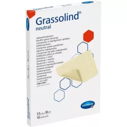 GRASSOLIND Zalfkompressen 7,5x10 cm steriel, 10 stuks