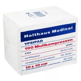 MULLKOMPRESSEN Ypsipad 10x10 cm niet-steriel 8x, 100 stuks