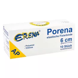 PORENA Elastisch gaasverband 6 cm wit zonder cello, 10 stuks