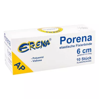 PORENA Elastisch gaasverband 6 cm wit zonder cello, 10 stuks PORENA Elastisch gaasverband 6 cm wit zonder cello, 10 stuks