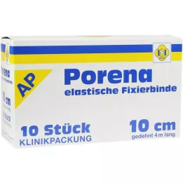 PORENA Elastisch gaasverband 10 cm wit zonder cello, 10 stuks