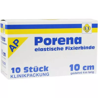 PORENA Elastisch gaasverband 10 cm wit zonder cello, 10 stuks PORENA Elastisch gaasverband 10 cm wit zonder cello, 10 stuks