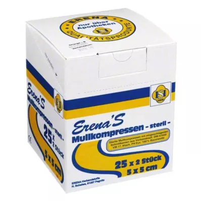 ERENA Gaaskompressen, 5x5 cm, steriel, 8x25X2 st ERENA Gaaskompressen, 5x5 cm, steriel, 8x25X2 st