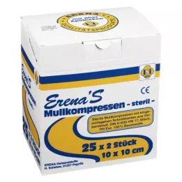 ERENA Gaaskompressen 10x10 cm steriel 8x, 25X2 st