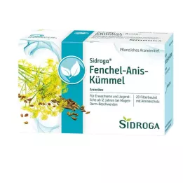 SIDROGA Venkel Anijs Karwij thee filterzakjes, 20X2.0 g