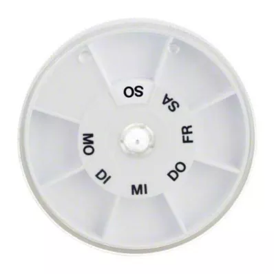 TABLETTENSPENDER Icron 7-vaks transp.deksel rond, 1 st