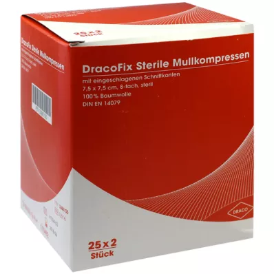 DRACOFIX PEEL Kompressen 7,5x7,5 cm steriel 8x, 25X2 st