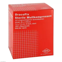 DRACOFIX PEEL Kompressen 7,5x7,5 cm steriel 8x, 25X2 st