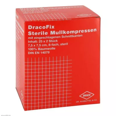 DRACOFIX PEEL Kompressen 7,5x7,5 cm steriel 8x, 25X2 st DRACOFIX PEEL Kompressen 7,5x7,5 cm steriel 8x, 25X2 st
