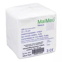VLIESSTOFF-KOMPRESSEN niet-steriel 10x10 cm 4-voudig, 100 stuks