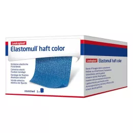 ELASTOMULL kleefkleur 10 cmx4 m fixatieband blauw, 1 st