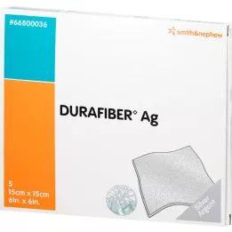 DURAFIBER Ag 15x15 cm verband, 5 stuks