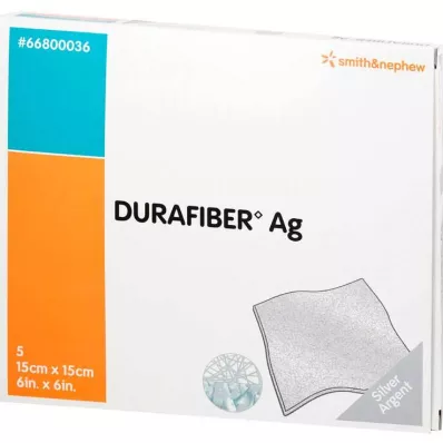 DURAFIBER Ag 15x15 cm verband, 5 stuks DURAFIBER Ag 15x15 cm verband, 5 stuks