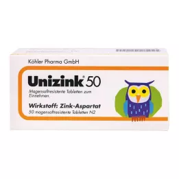 UNIZINK 50 tabletten met enterische laag, 50 stuks