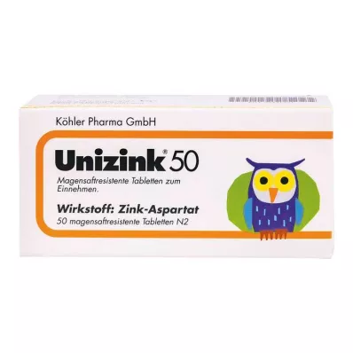 UNIZINK 50 tabletten met enterische laag, 50 stuks