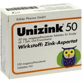UNIZINK 50 tabletten met enterische laag, 100 st
