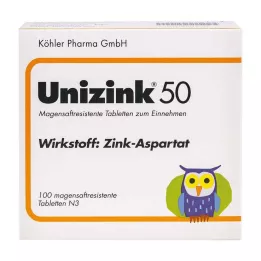 UNIZINK 50 tabletten met enterische laag, 100 st