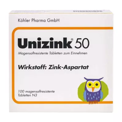 UNIZINK 50 tabletten met enterische laag, 100 st UNIZINK 50 tabletten met enterische laag, 100 st