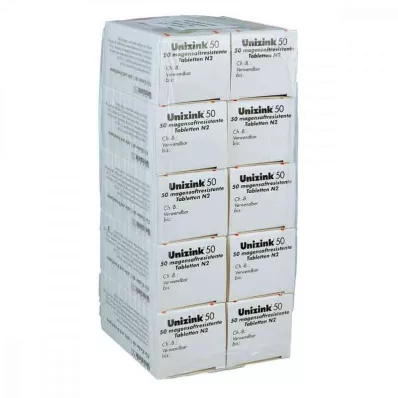 UNIZINK 50 tabletten met enterische laag, 10X50 st
