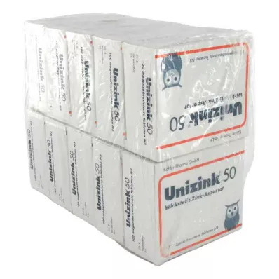 UNIZINK 50 tabletten met enterische laag, 10X100 pc