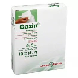 GAZIN Gaas comp.5x5 cm steriel 8x, 5X2 st