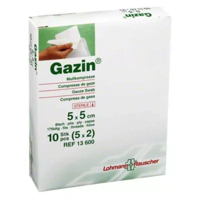 GAZIN Gaas comp.5x5 cm steriel 8x, 5X2 st GAZIN Gaas comp.5x5 cm steriel 8x, 5X2 st