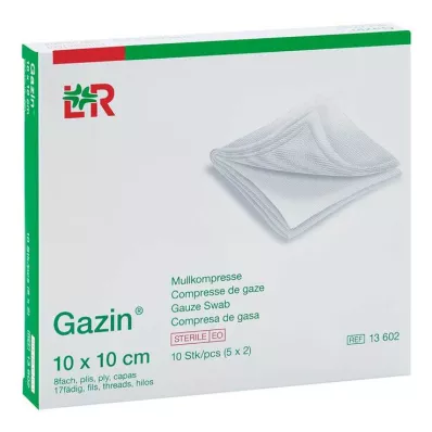 GAZIN Gaas comp.10x10 cm steriel 8x, 5X2 st