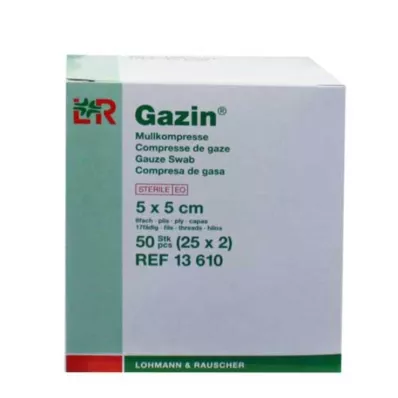 GAZIN Gaas comp.5x5 cm steriel 8x, 25X2 st GAZIN Gaas comp.5x5 cm steriel 8x, 25X2 st