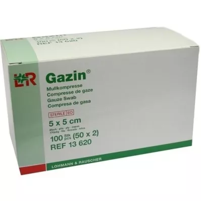 GAZIN Gaas comp.5x5 cm steriel 8x, 50X2 st