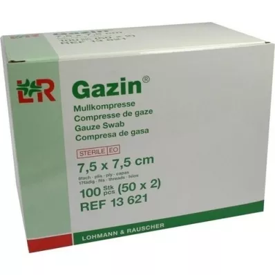GAZIN Gaas comp.7,5x7,5 cm steriel 8x, 50X2 st