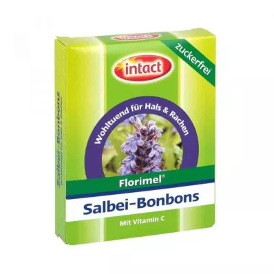FLORIMEL Salie snoepjes met vitamine C suikervrij, 40 g FLORIMEL Salie snoepjes met vitamine C suikervrij, 40 g