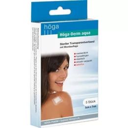 HÖGA-DERM aqua ste.Transp.Dressing.with.Wound.Res.5x7 cm, 5 st