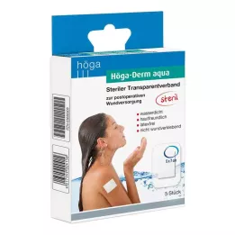 HÖGA-DERM aqua ste.Transp.Dressing.with.Wound.Res.5x7 cm, 5 st
