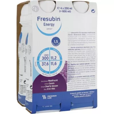 FRESUBIN ENERGY DRINK Bosvruchten drinkfles, 4X200 ml