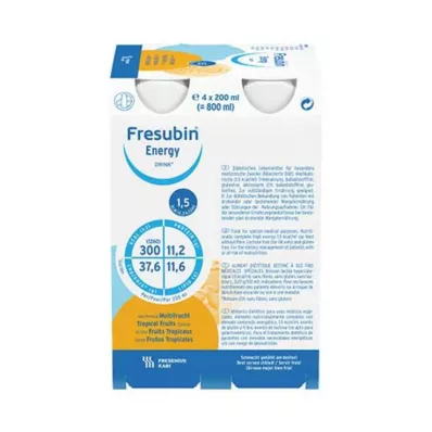 FRESUBIN ENERGY DRINK Multifruit Drinkfles, 4X200 ml