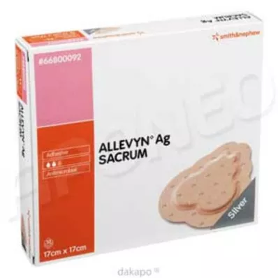 ALLEVYN Ag Sacrum 17x17 cm wondverband, 10 stuks ALLEVYN Ag Sacrum 17x17 cm wondverband, 10 stuks
