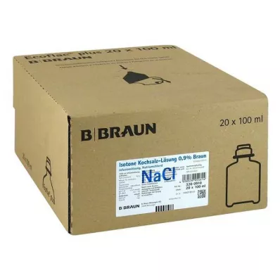 ISOTONE Zoutoplossing 0,9% Braun Ecoflac Plus, 20X100 ml